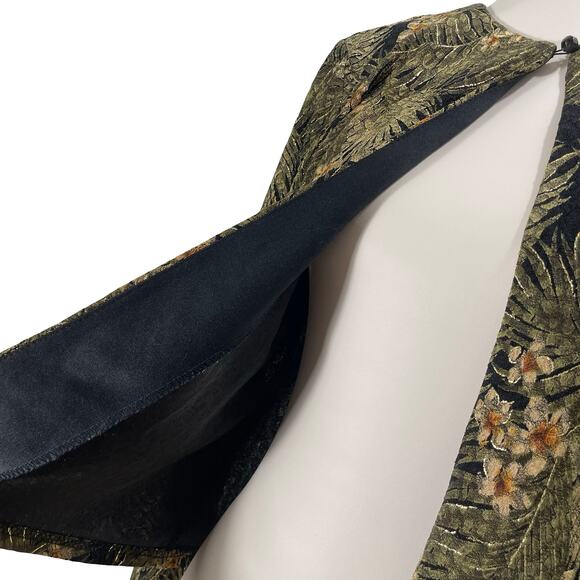 Vintage 90s MSK Women's Floral Open Cardigan Crepe Topper Evening Jacket  Medium - Picture 4 of 13